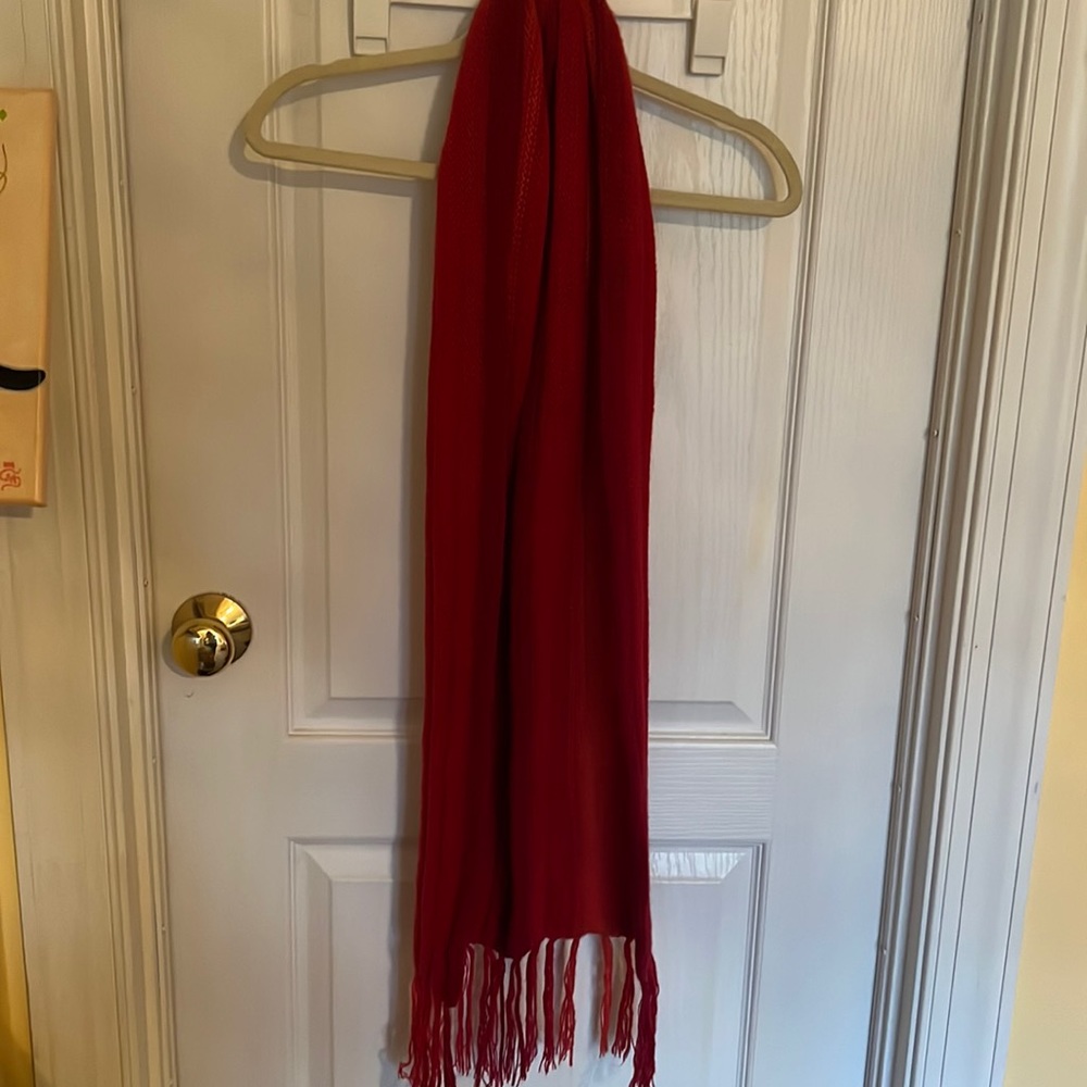 Red Peruvian wool scarf